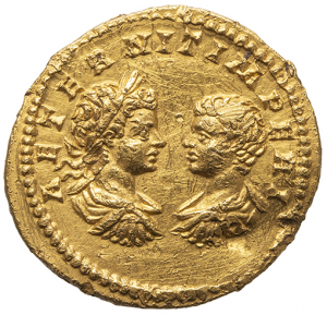 Septimius Severus mit Antoninus III. (Caracalla) und Geta