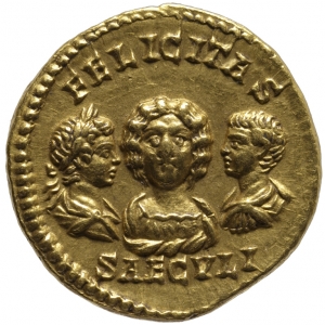 Septimius Severus mit Iulia Domna, Antoninus III. (Caracalla) und Geta (Caesar)