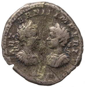 Septimius Severus mit Antoninus III. (Caracalla) und Geta (Caesar)