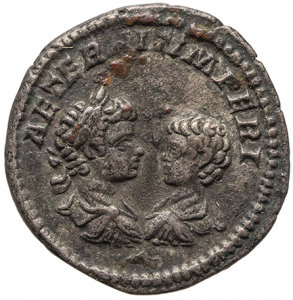 Septimius Severus mit Antoninus III. (Caracalla) und Geta (Caesar)